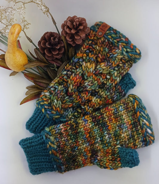 Merino wool fingerless gloves